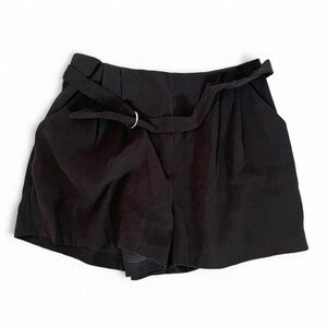 Black Belted Flowy Shorts